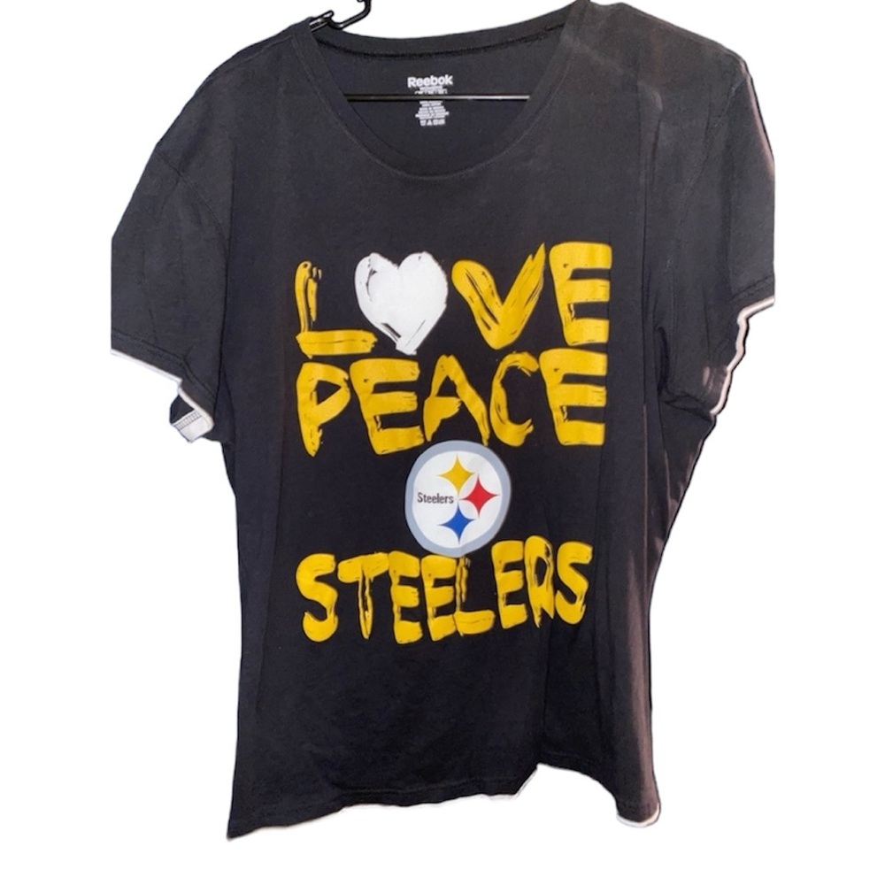 Reebok “Love Peace Steelers” Women’s/Unusex 3X Short sleeve T-Shirt Pittsburgh